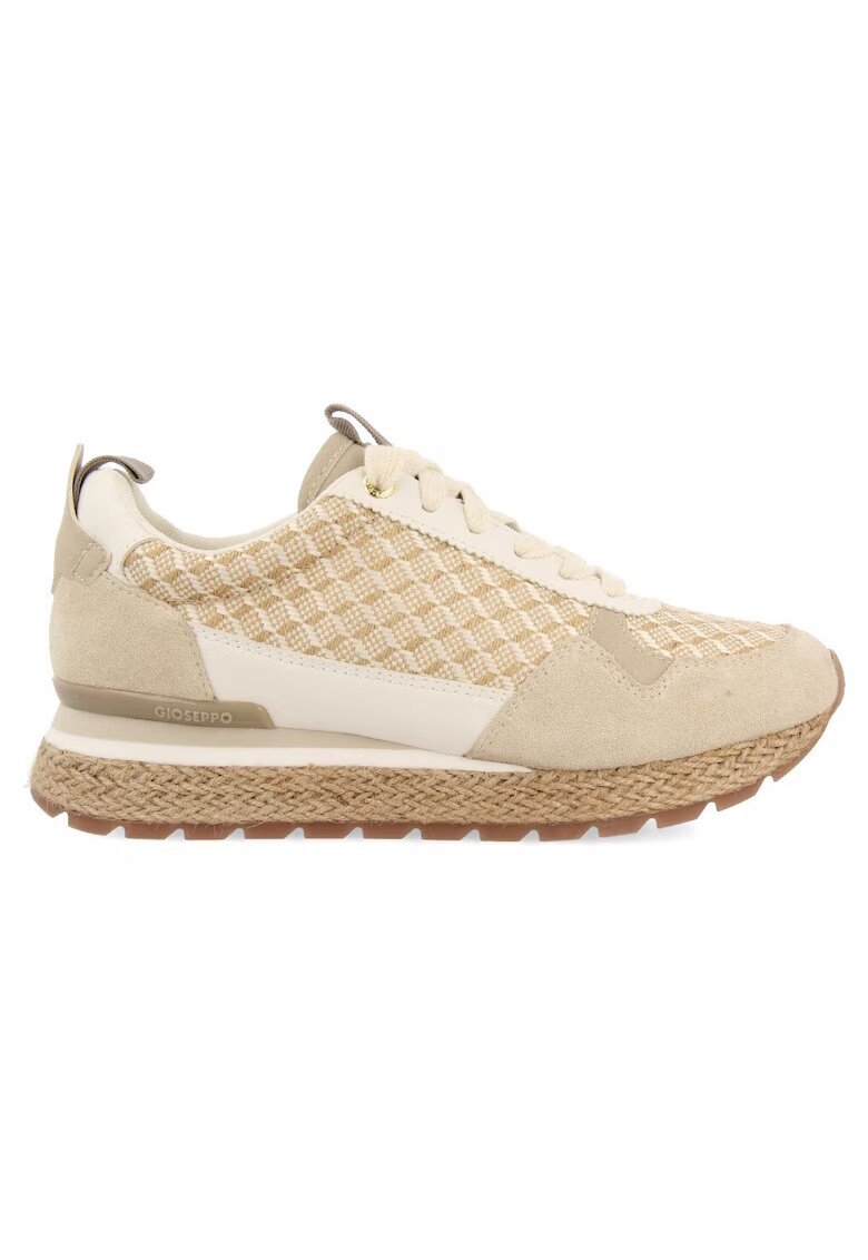 Gioseppo Pantofi sport cu piele intoarsa si garnituri geometrice Tremail - Bej