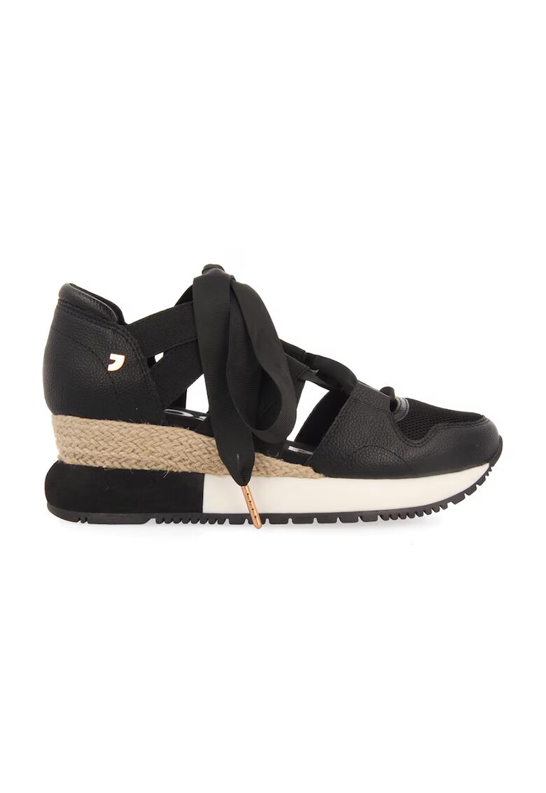Gioseppo Pantofi sport cu talpa wedge si decupaje Lizarda - Negru