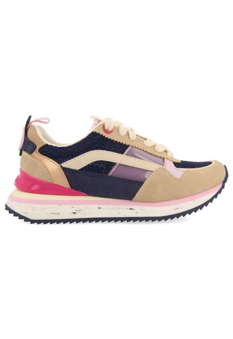 Gioseppo Pantofi sport de piele ecologica colorblock - Bej/Bleumarin