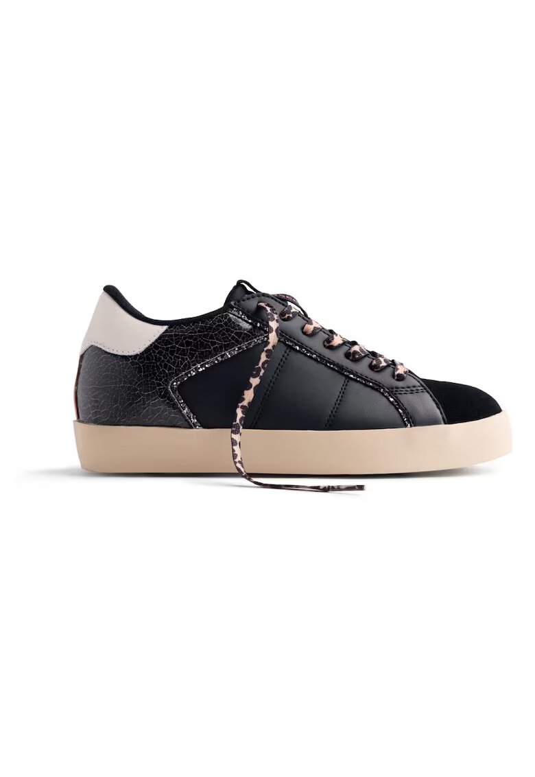 Gioseppo Pantofi sport de piele ecologica cu garnituri de piele intoarsa Edina - Negru