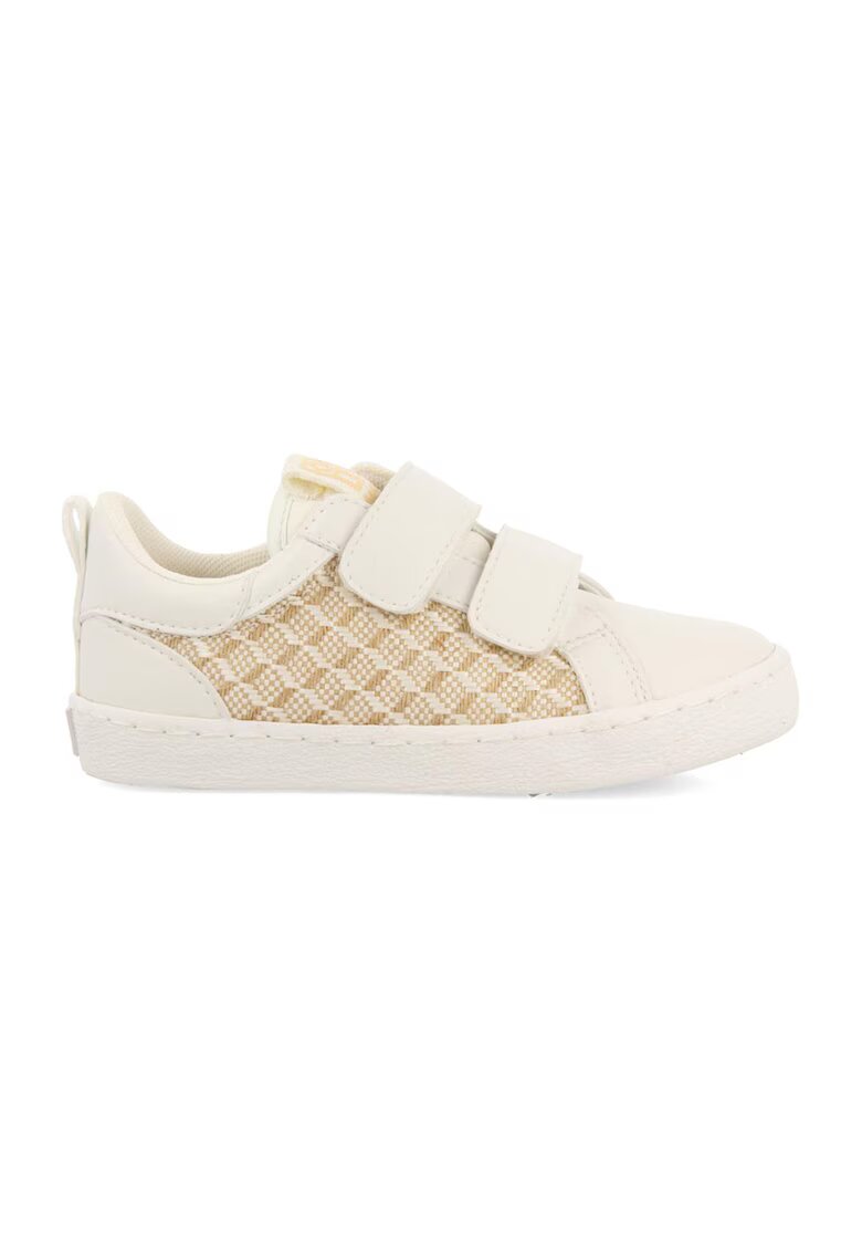 Gioseppo Pantofi sport de piele ecologica si material textil cu velcro - Alb/Bej