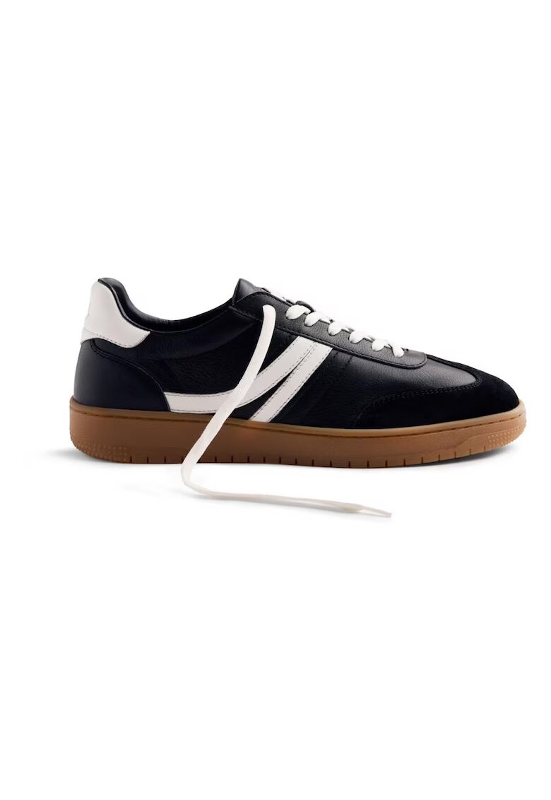 Gioseppo Pantofi sport de piele si piele intoarsa Denninson - Negru