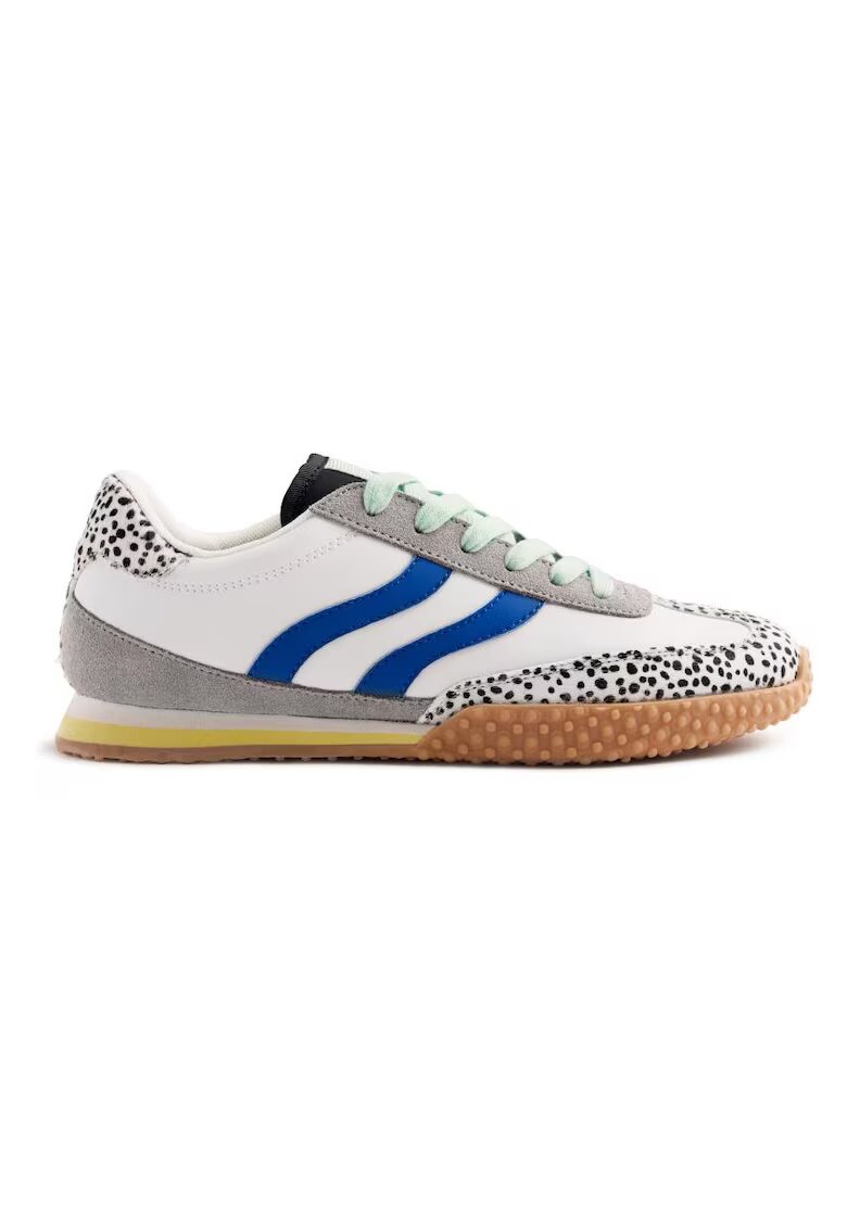 Gioseppo Pantofi sport din piele cu detalii cu model animal print Bislig - Alb