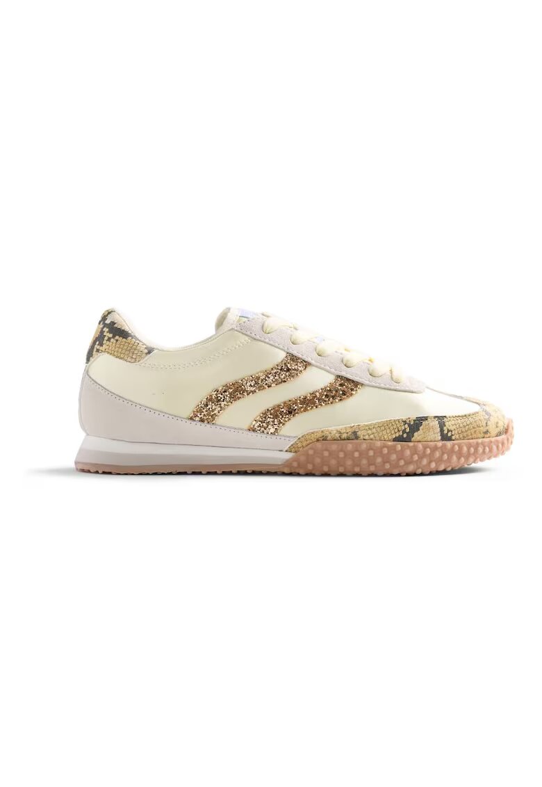 Gioseppo Pantofi sport din piele cu model animal print - Galben