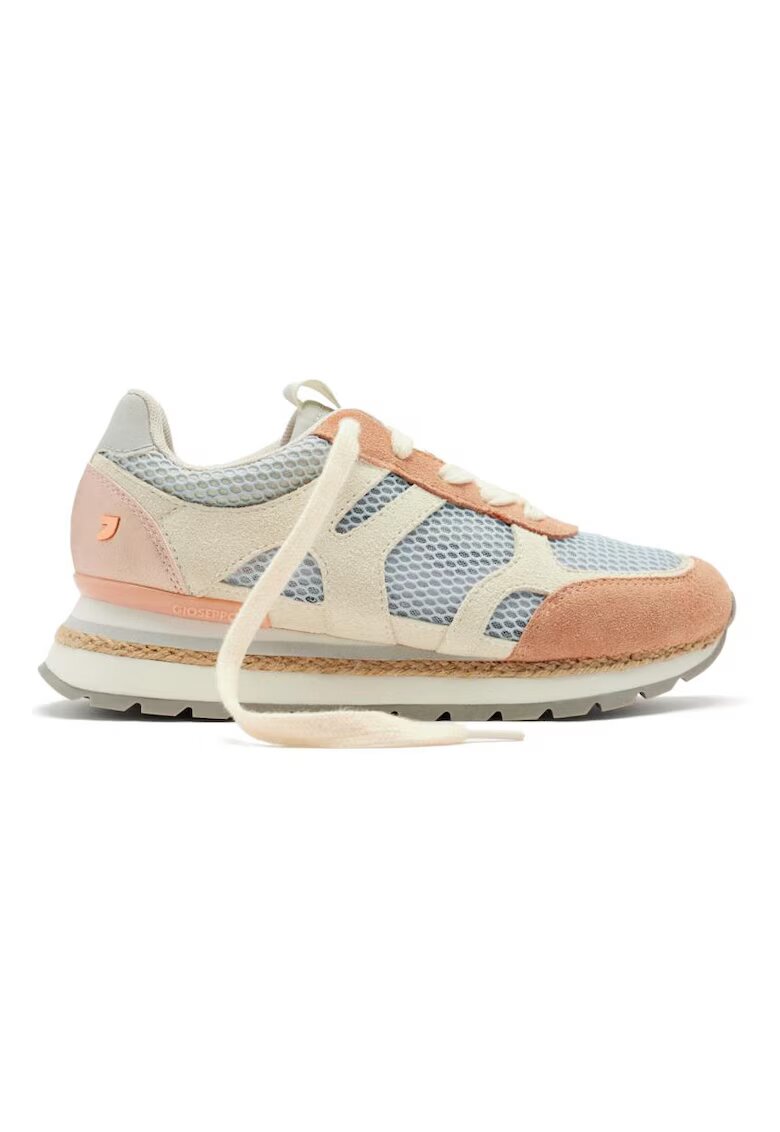 Gioseppo Pantofi sport din piele intoarsa cu insertii din plasa Eddington - Gri
