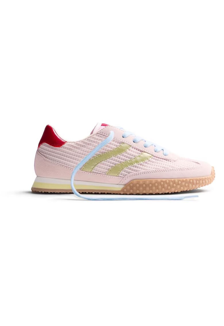 Gioseppo Pantofi sport din piele intoarsa si plasa cu aspect texturat Chacke - Roz