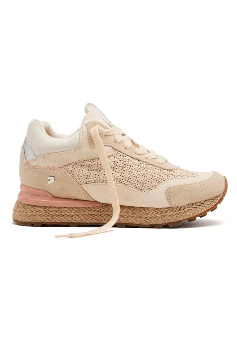 Gioseppo Pantofi sport din piele si rafie - Alb