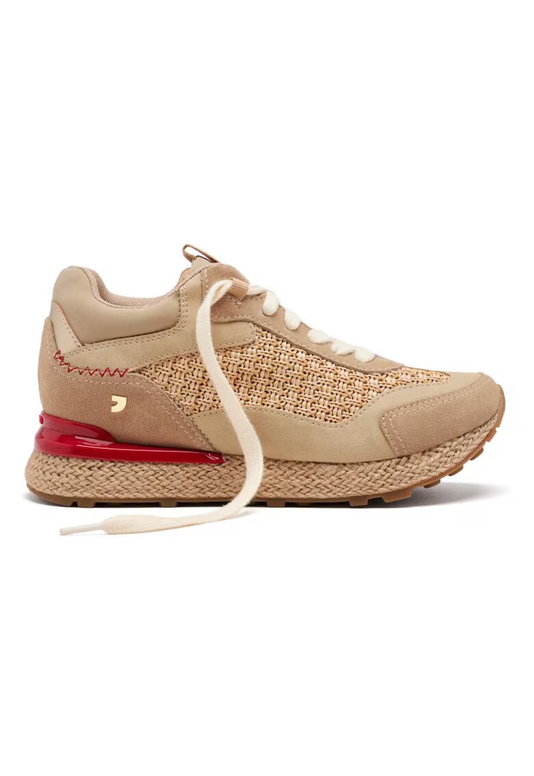Gioseppo Pantofi sport din piele si rafie - Bej