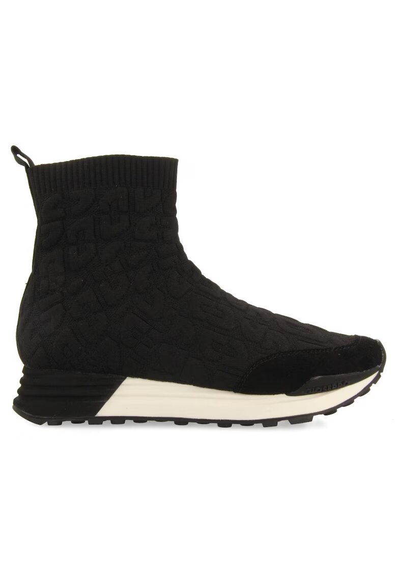 Gioseppo Pantofi sport din plasa tricotata cu garnituri de piele intoarsa - Negru