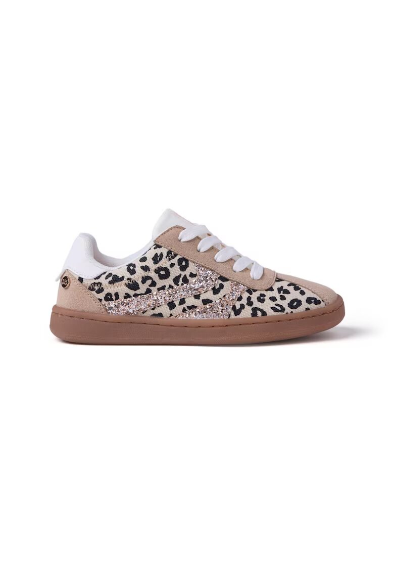 Gioseppo Pantofi sport low-cut cu garnituri cu animal print - Negru/Maro