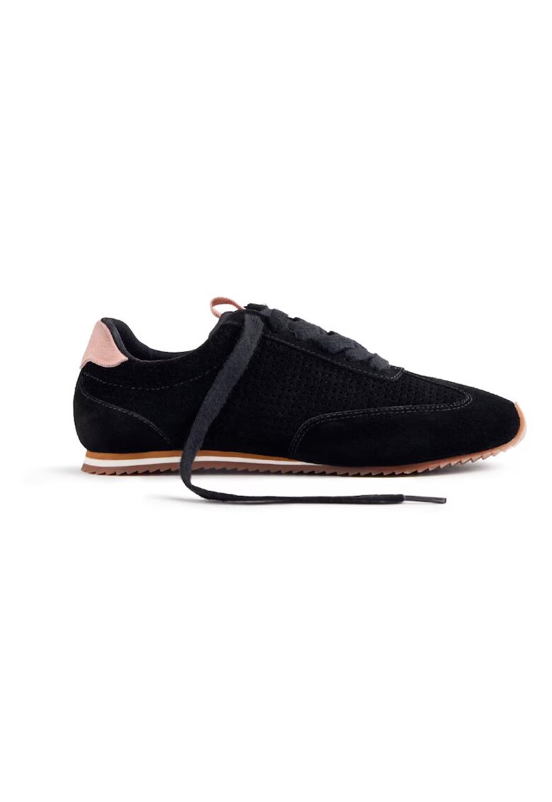 Gioseppo Pantofi sport low-cut de piele intoarsa - Negru