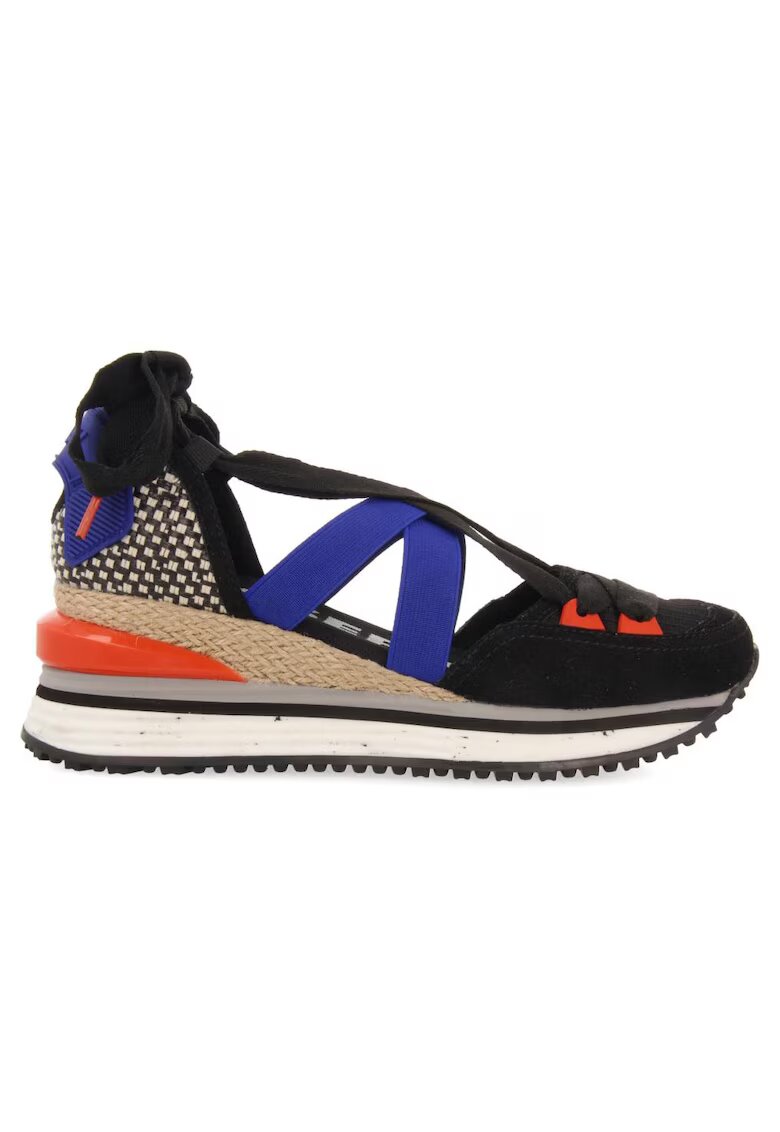 Gioseppo Pantofi sport wedge cu decupaje - Negru