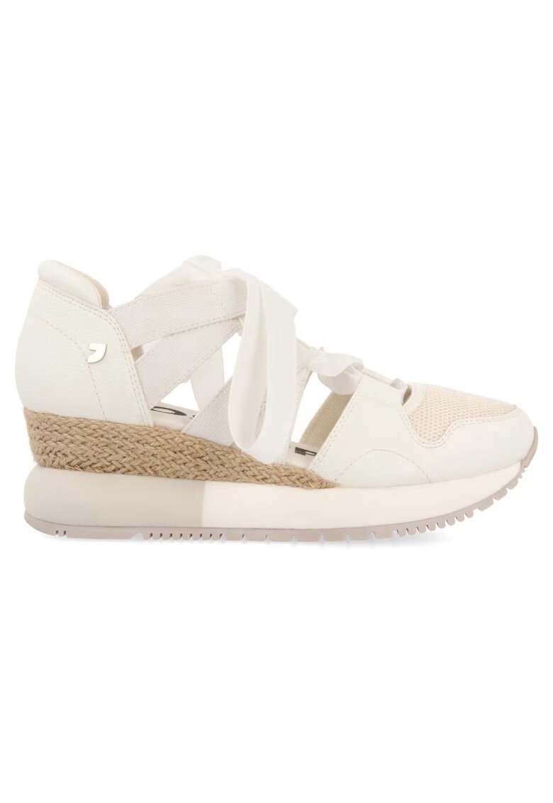 Gioseppo Pantofi sport wedge cu insertie de plasa Lizarda - Alb murdar