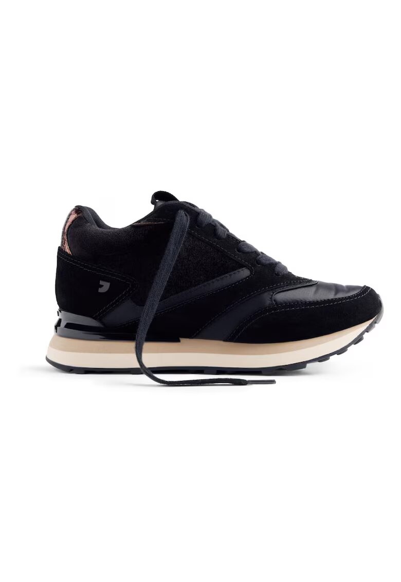 Gioseppo Pantofi sport wedge de piele intoarsa - Negru