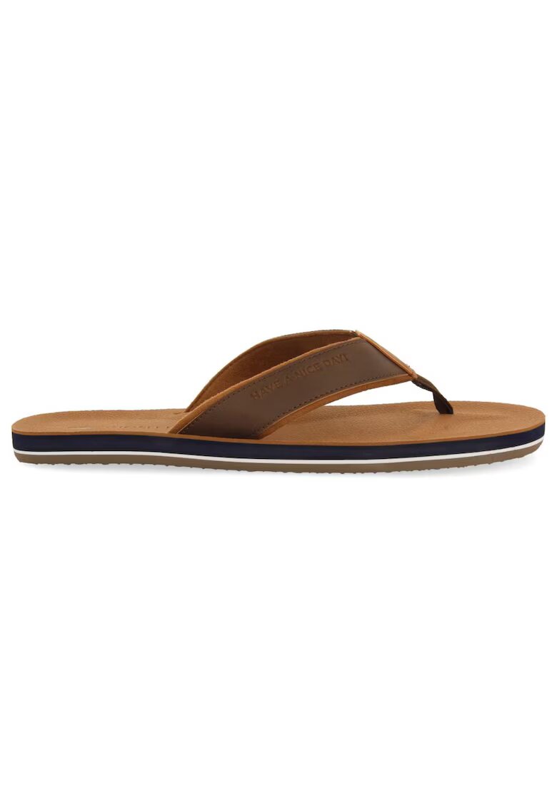 Gioseppo Papuci flip-flop cu bareta contrastanta - Maro deschis