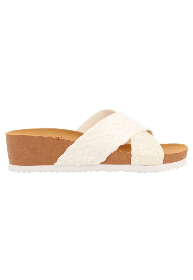 Gioseppo Papuci wedge de piele ecologica - Alb