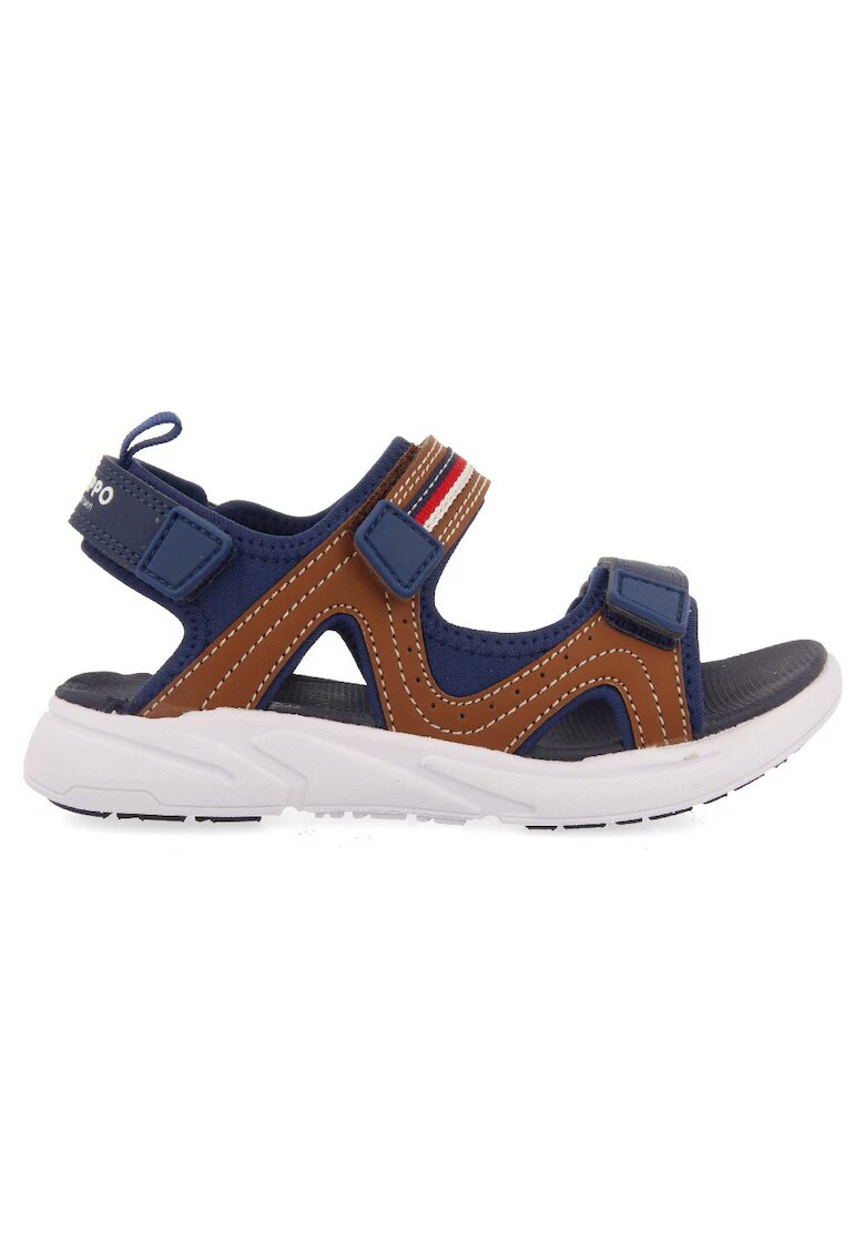 Gioseppo Sandale colorblock cu velcro - Maro/Bleumarin