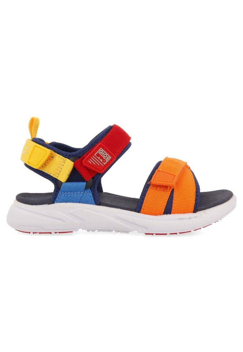 Gioseppo Sandale colorblock cu velcro - Portocaliu/Albastru/Bleumarin