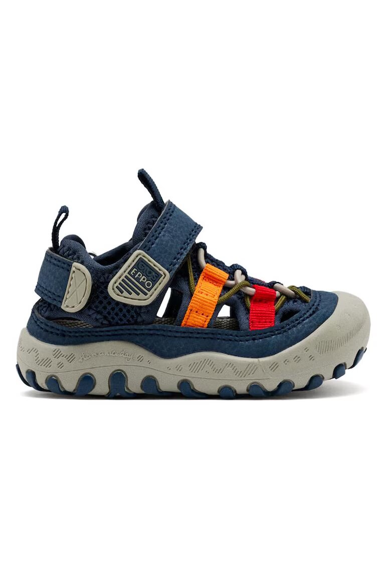Gioseppo Sandale cu inchidere velcro si insertii din material textil - Albastru royal/Bleumarin