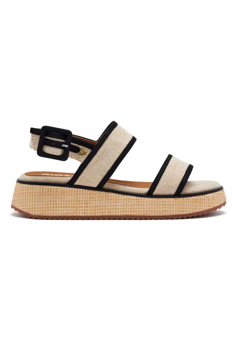 Gioseppo Sandale cu talpa wedge si catarama - Negru