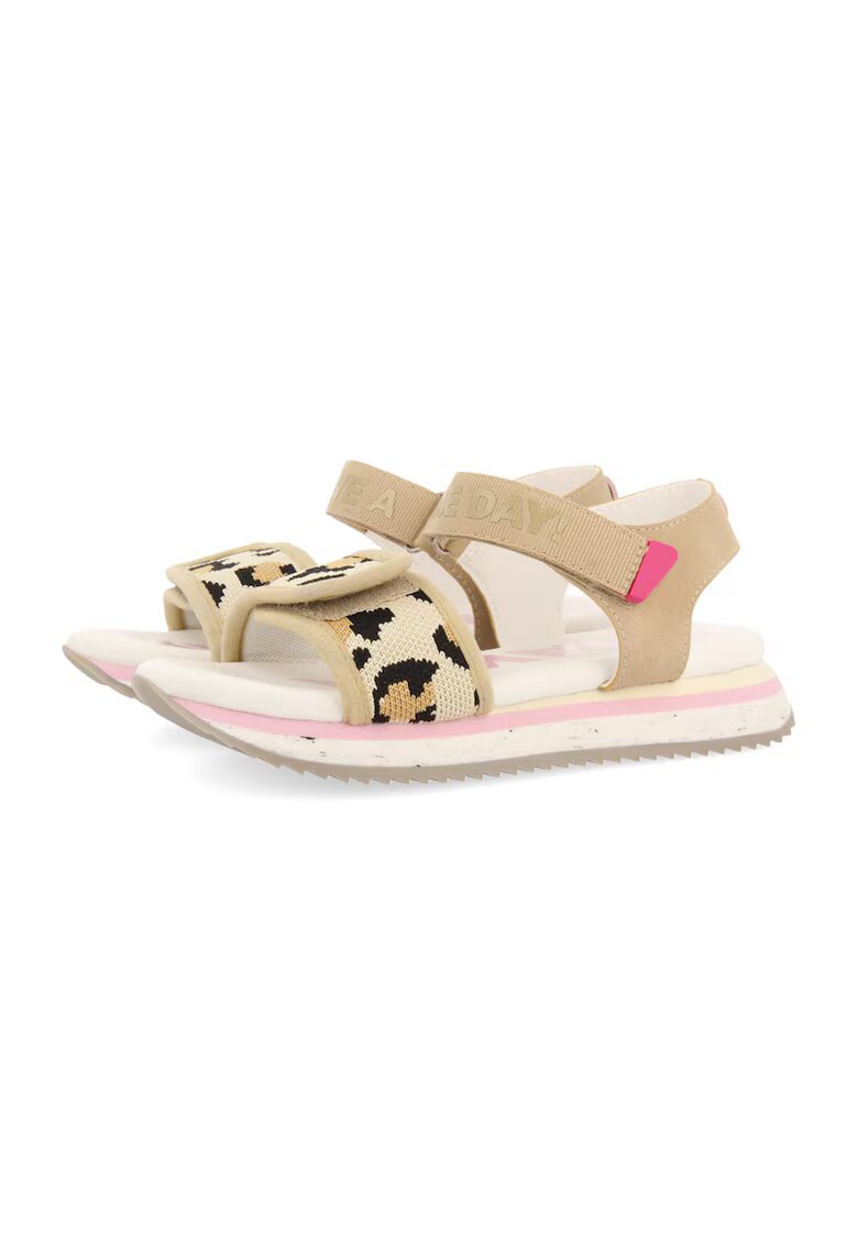 Gioseppo Sandale cu velcro Ficarra - Negru/Bej