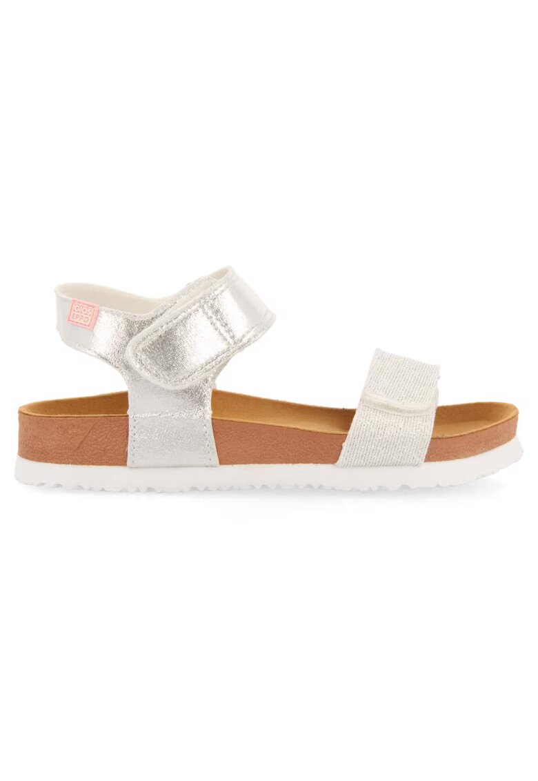 Gioseppo Sandale cu velcro si aspect metalic Aransas - Alb