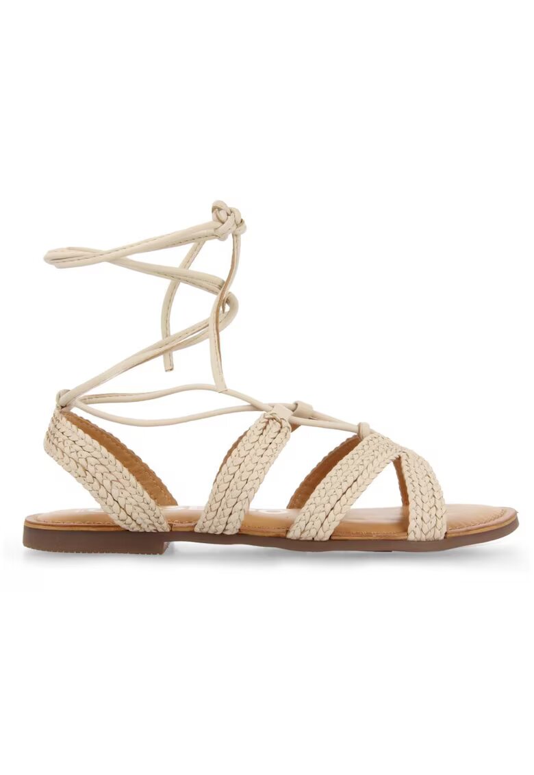 Gioseppo Sandale de piele cu aspect impletit Gladiator - Alb murdar