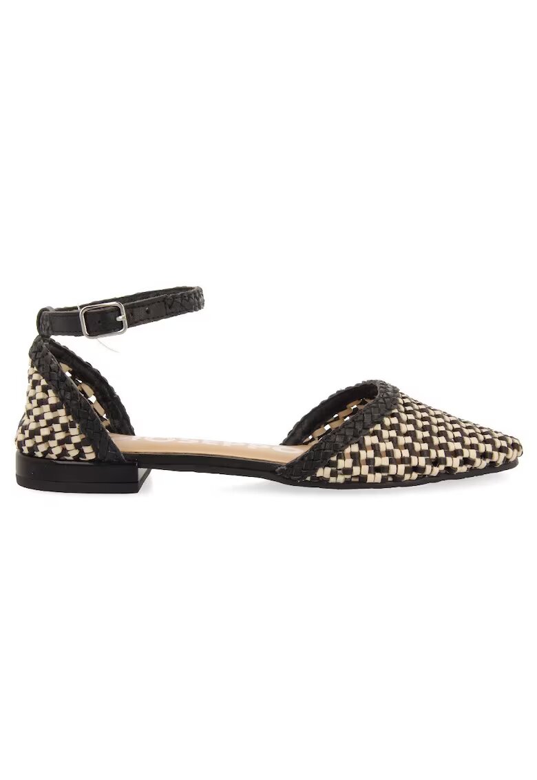 Gioseppo Sandale de piele cu aspect impletit Konispol 28421 - Negru