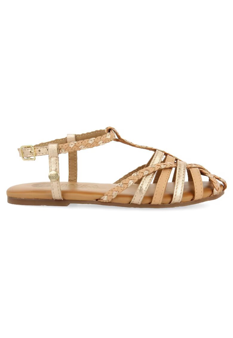 Gioseppo Sandale de piele cu barete impletite Belsh - Bej