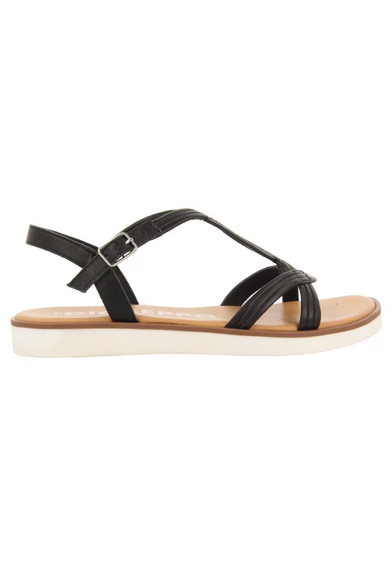 Gioseppo Sandale de piele cu barete multiple Cornualles - Negru