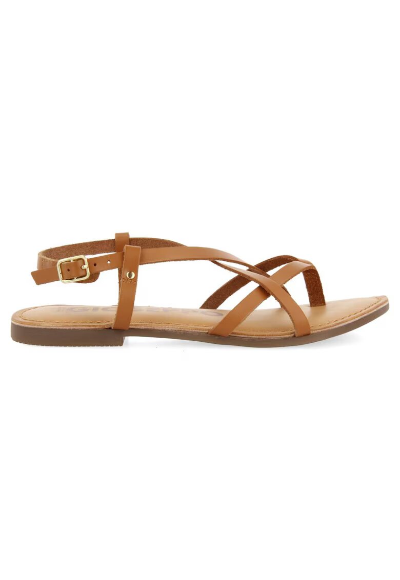 Gioseppo Sandale de piele cu catarama Lelex - Caramel