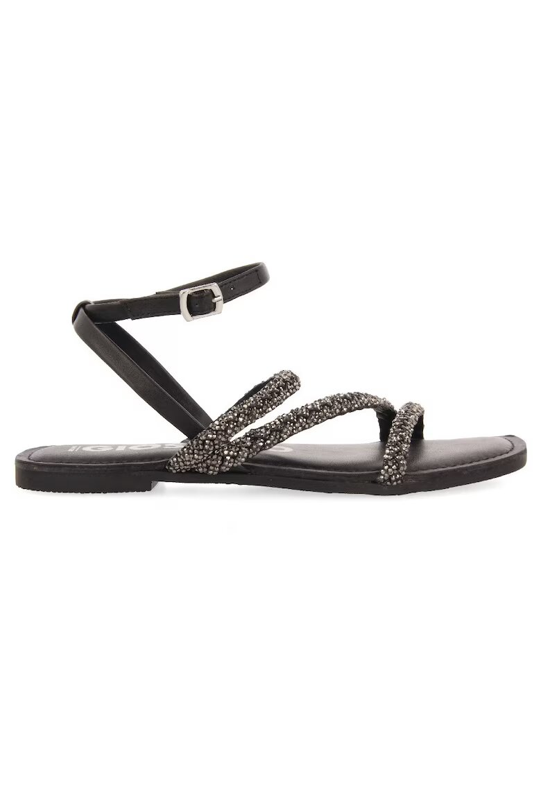 Gioseppo Sandale de piele cu strasuri - Negru