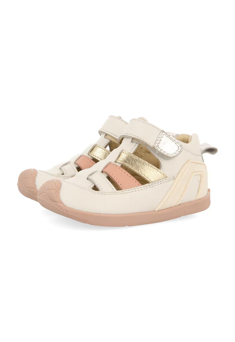 Gioseppo Sandale de piele cu velcro Sennen - Auriu/Alb murdar