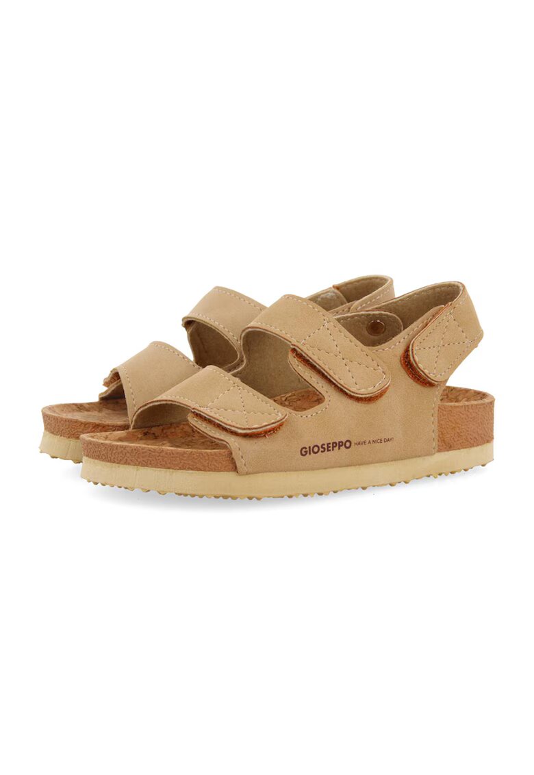 Gioseppo Sandale de piele ecologica cu velcro Krapina - Maro camel