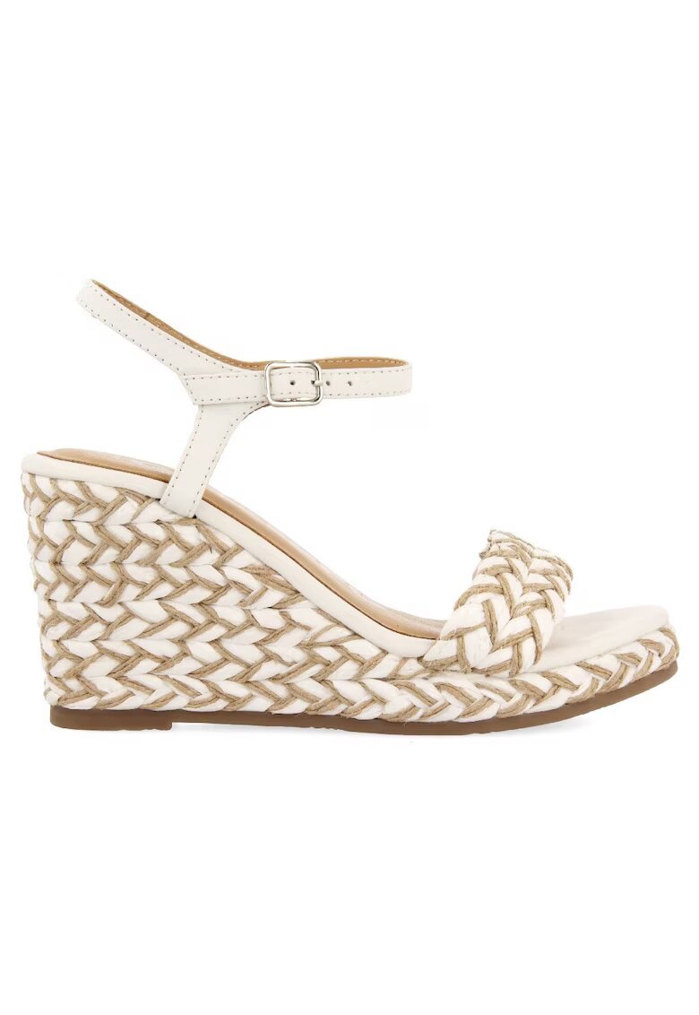 Gioseppo Sandale de piele ecologica si piele wedge Tigard - Alb