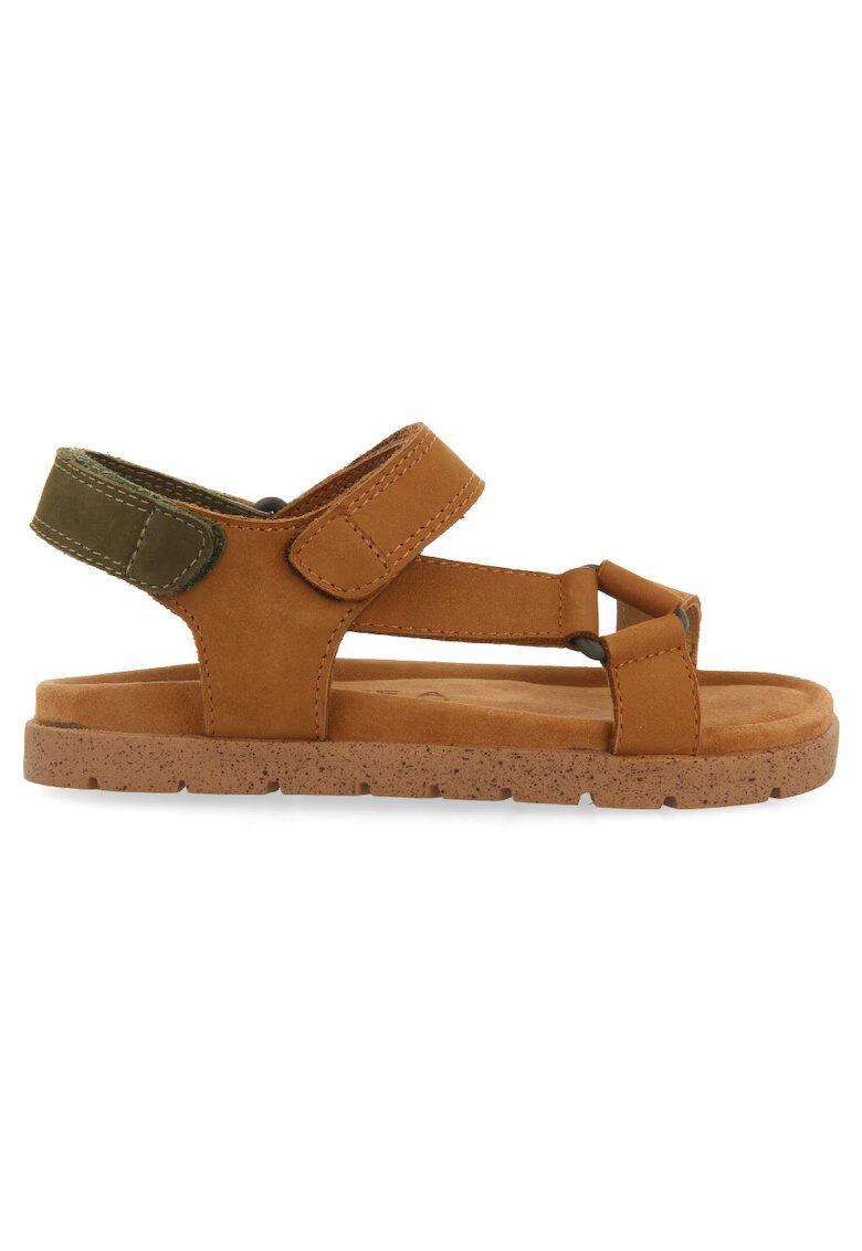 Gioseppo Sandale de piele nabuc cu velcro Depoe - Caramel