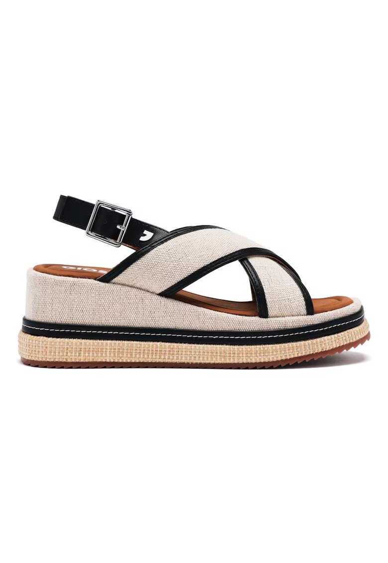 Gioseppo Sandale din material textil cu talpa demi-wedge - Negru