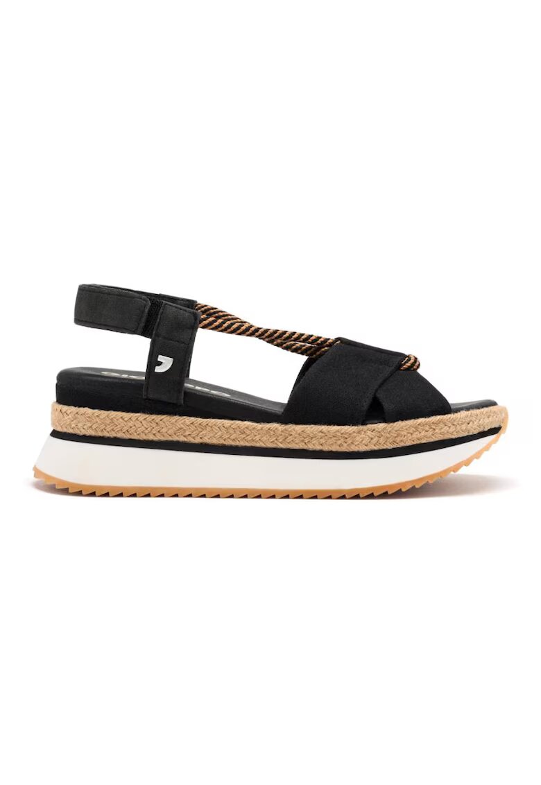Gioseppo Sandale din panza cu talpa wedge - Negru