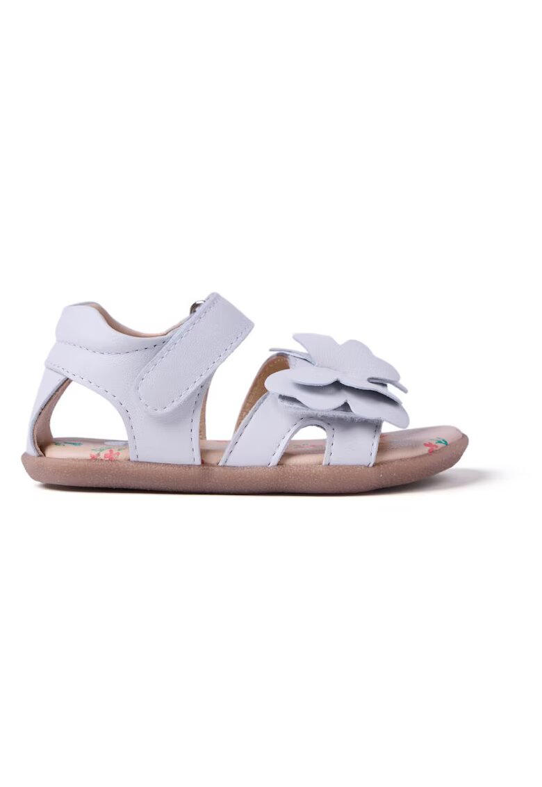 Gioseppo Sandale din piele cu aspect metalizat si detaliu cu fluture Nandi - Alb