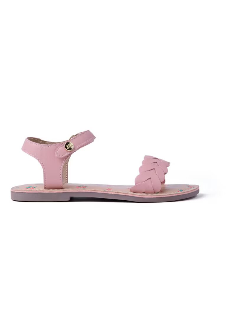 Gioseppo Sandale din piele cu garnituri impletite - Roz pastel