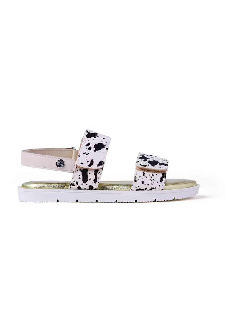Gioseppo Sandale din piele cu model animal print - Alb/Negru
