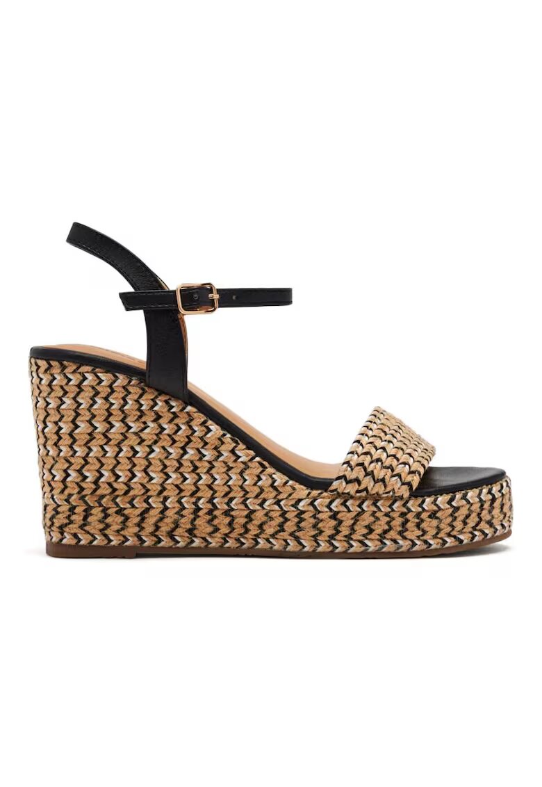 Gioseppo Sandale din piele ecologica cu talpa demi-wedge - Negru