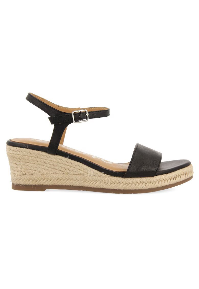 Gioseppo Sandale-espadrile wedge de piele - Negru