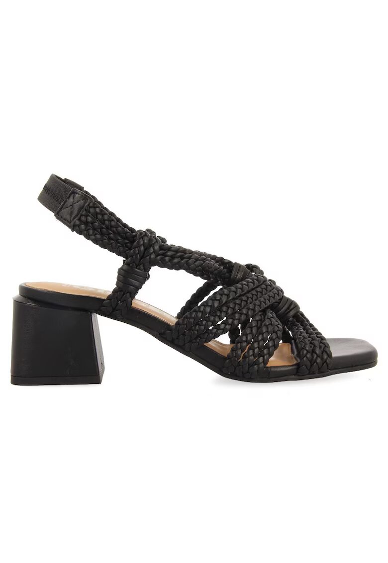 Gioseppo Sandale slingback de piele cu aspect impletit Maliq - Negru