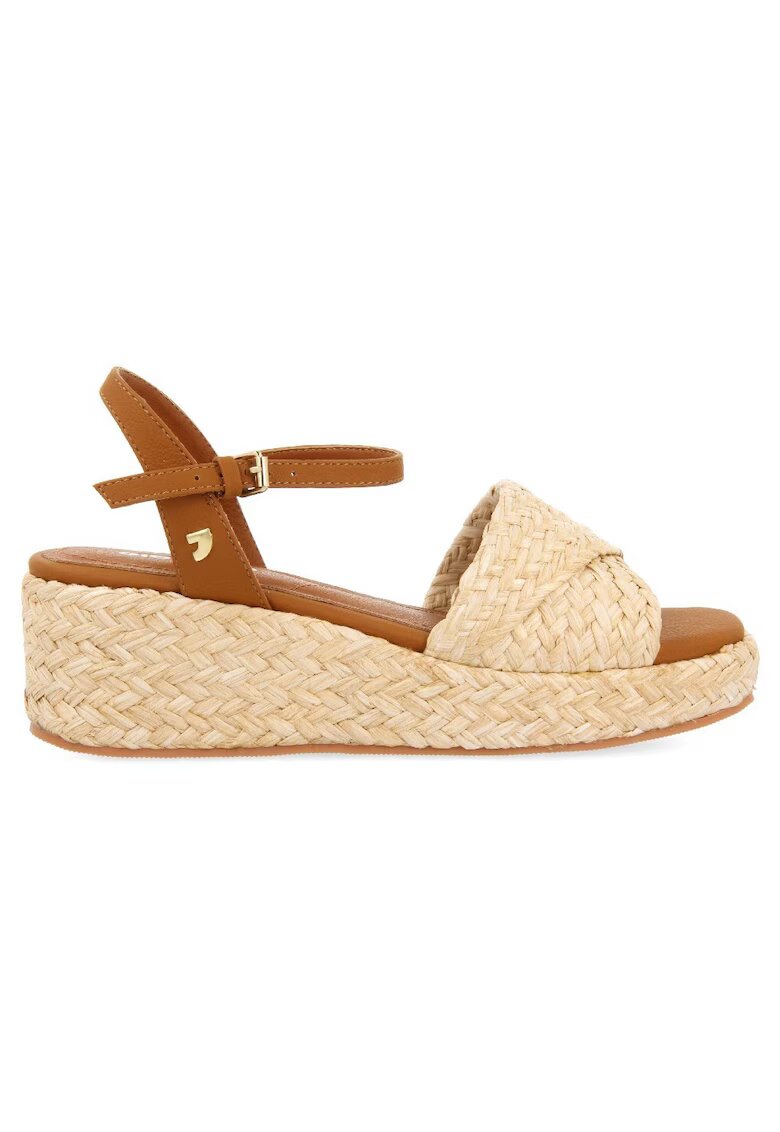 Gioseppo Sandale wedge cu design impletit - Maro/Bej