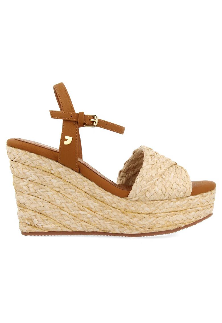 Gioseppo Sandale wedge cu design impletit - Maro/Bej
