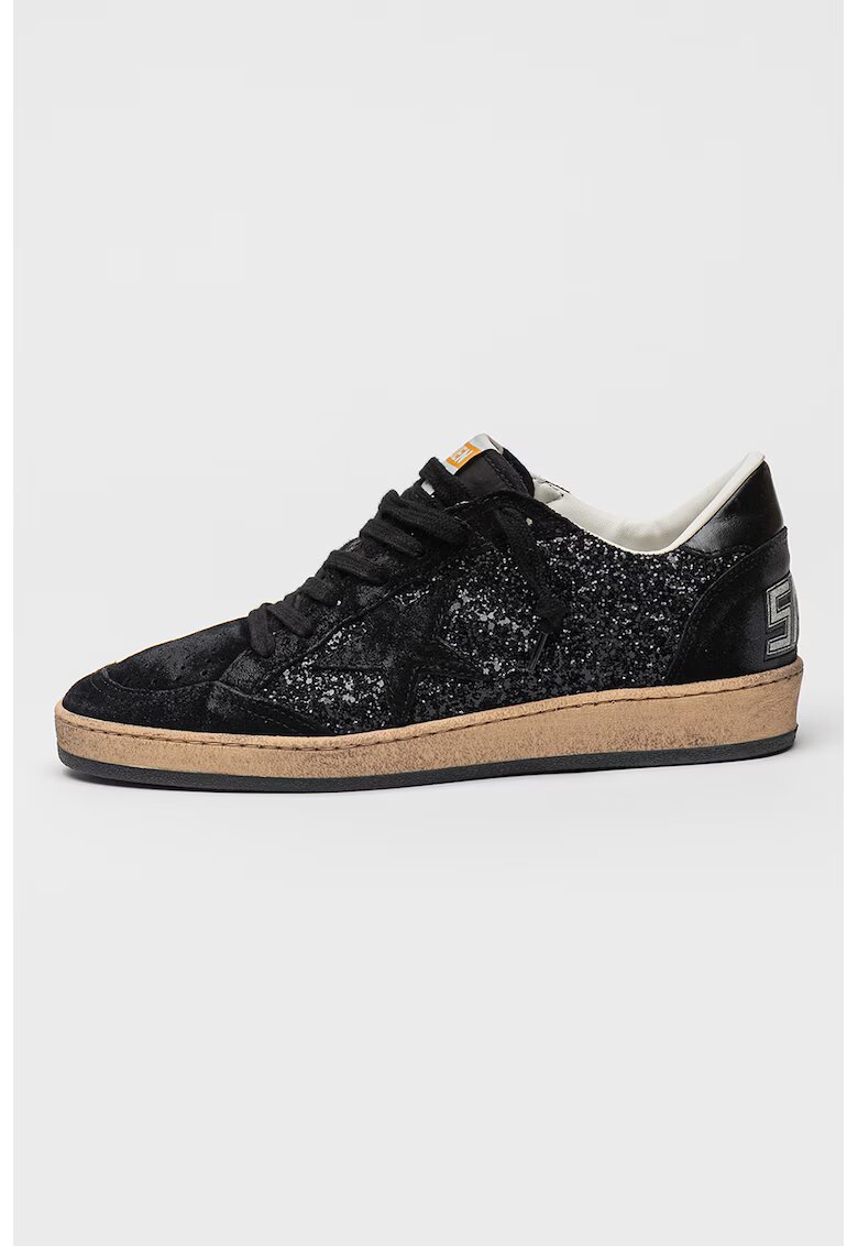 GOLDEN GOOSE Pantofi sport Ball Star cu aspect stralucitor si deteriorat - Negru