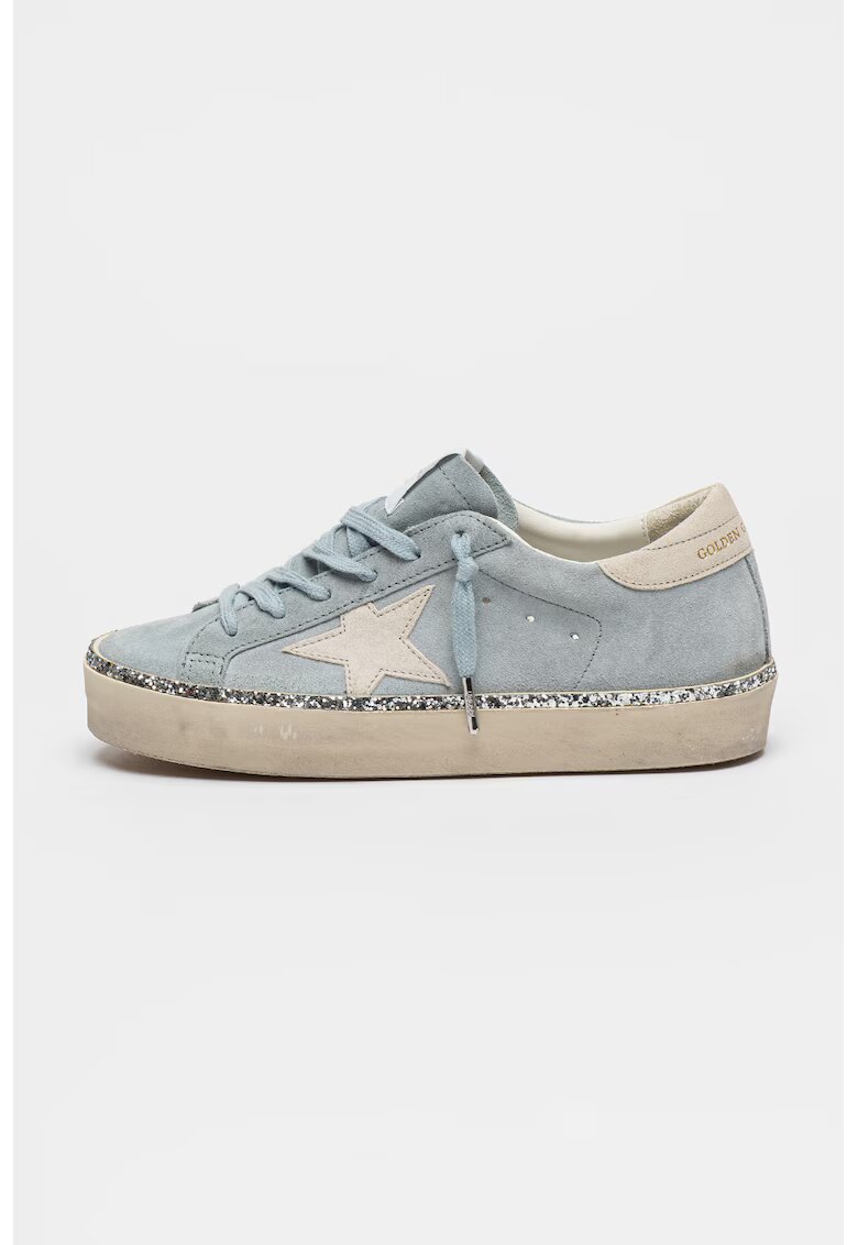 GOLDEN GOOSE Pantofi sport Hi Star din piele - Albastru lavanda