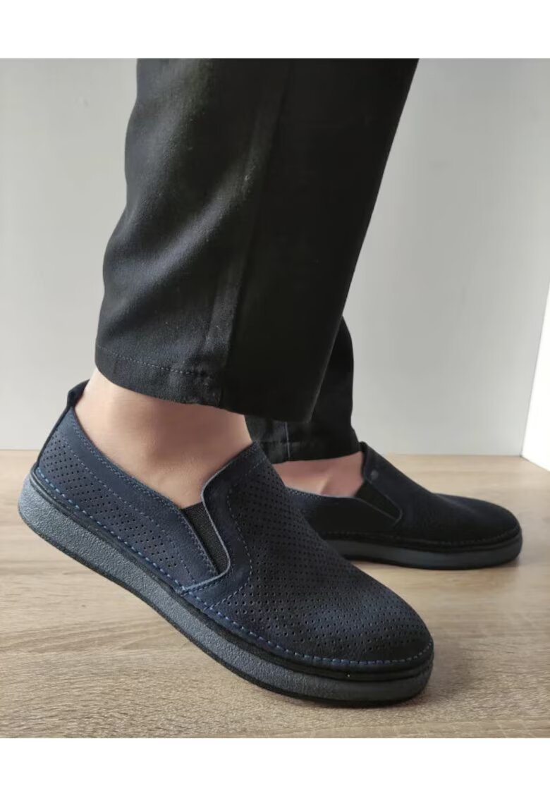 GORETTI Pantofi Casual Perforati Barbati B69-320 Bleumarin - Albastru - Albastru