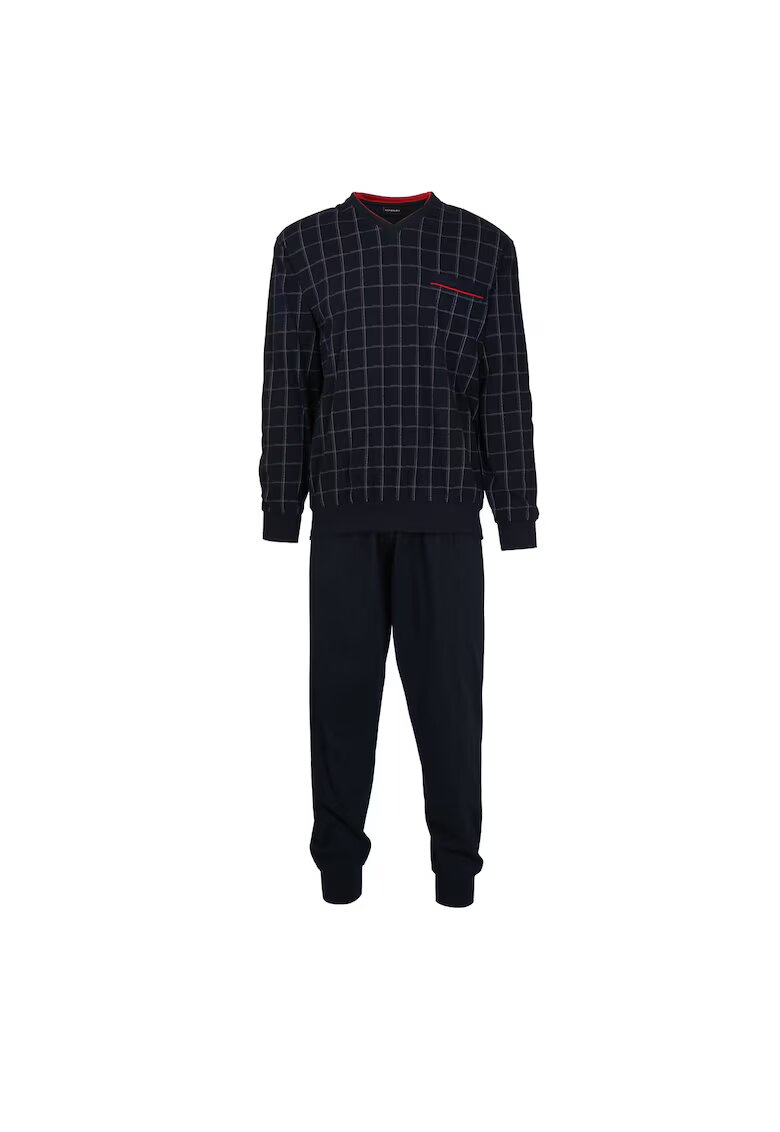 GOTZBURG Pijama de bumbac cu decolteu in V - Bleumarin